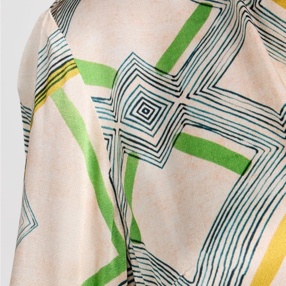 Alexis Geometric Print Jumpsuit - Green, Yellow, Cream - Picture 5 of 8